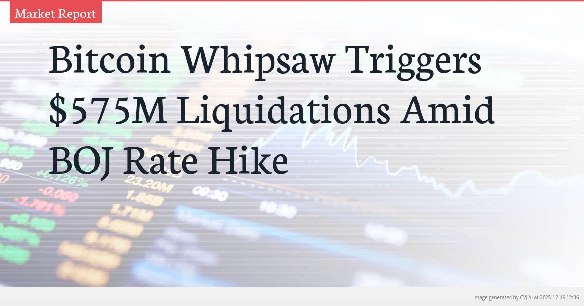 Bitcoin Whipsaw Triggers $575M Liquidations Amid BOJ Rate Hike