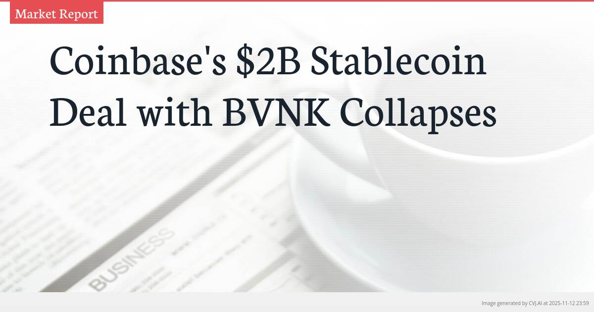 Coinbase’s $2B Stablecoin Deal with BVNK Collapses