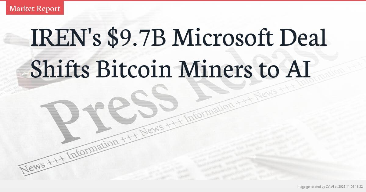 IREN’s $9.7B Microsoft Deal Shifts Bitcoin Miners to AI