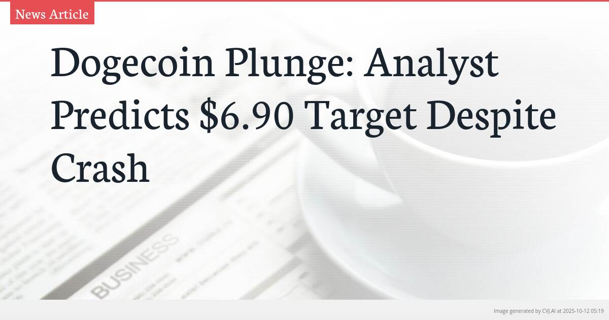 Dogecoin Plunge: Analyst Predicts $6.90 Target Despite Crash