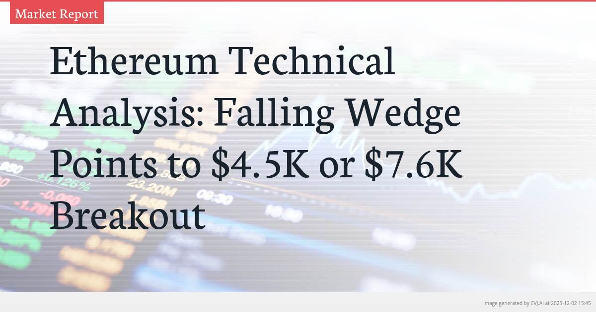 Ethereum Technical Analysis: Falling Wedge Points to $4.5K or $7.6K Breakout