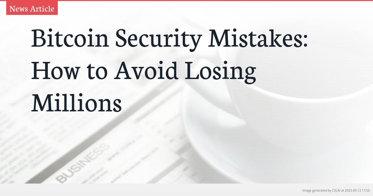 Bitcoin Security Mistakes: How to Avoid Losing Millions