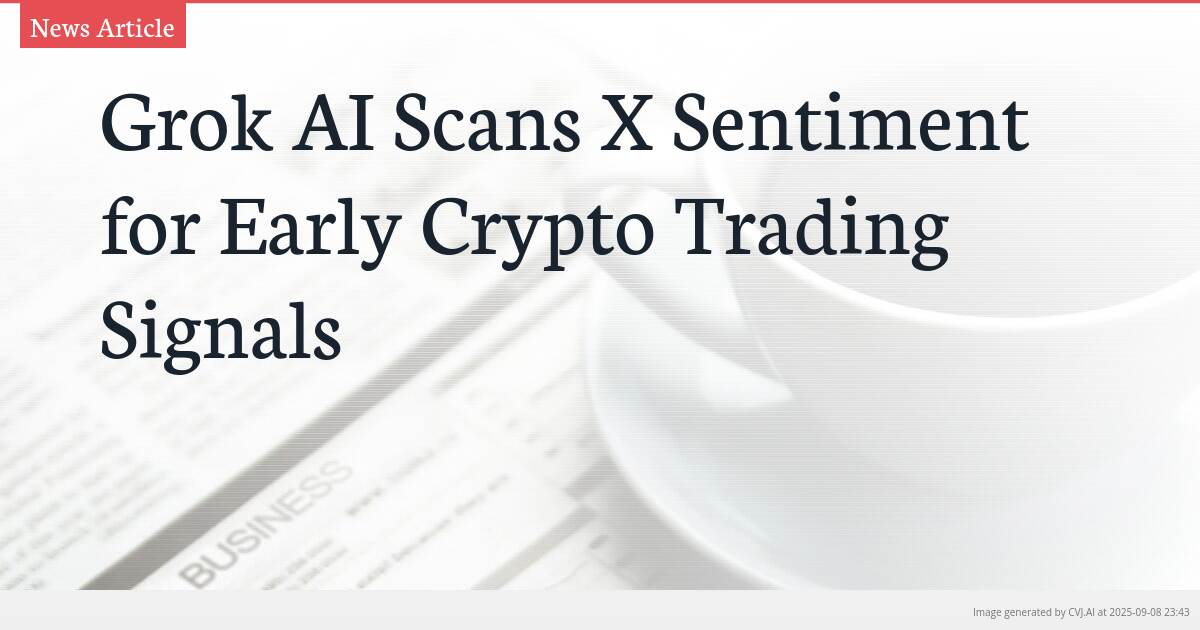 Grok AI Scans X Sentiment for Early Crypto Trading Signals