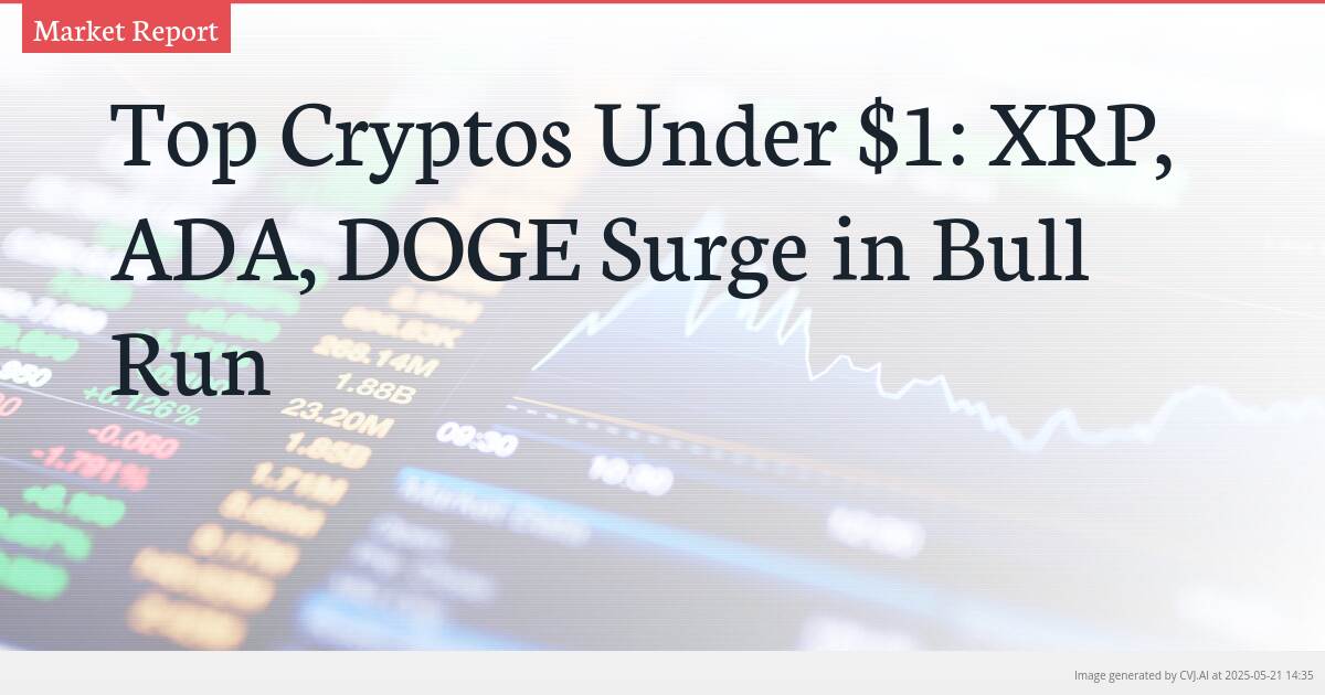 Top Cryptos Under $1: XRP, ADA, DOGE Surge in Bull Run