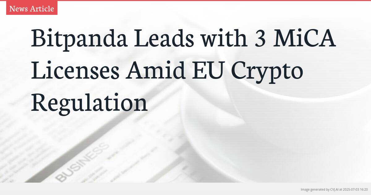 Bitpanda Leads with 3 MiCA Licenses Amid EU Crypto Regulation