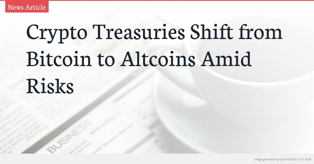 Crypto Treasuries Shift from Bitcoin to Altcoins Amid Risks