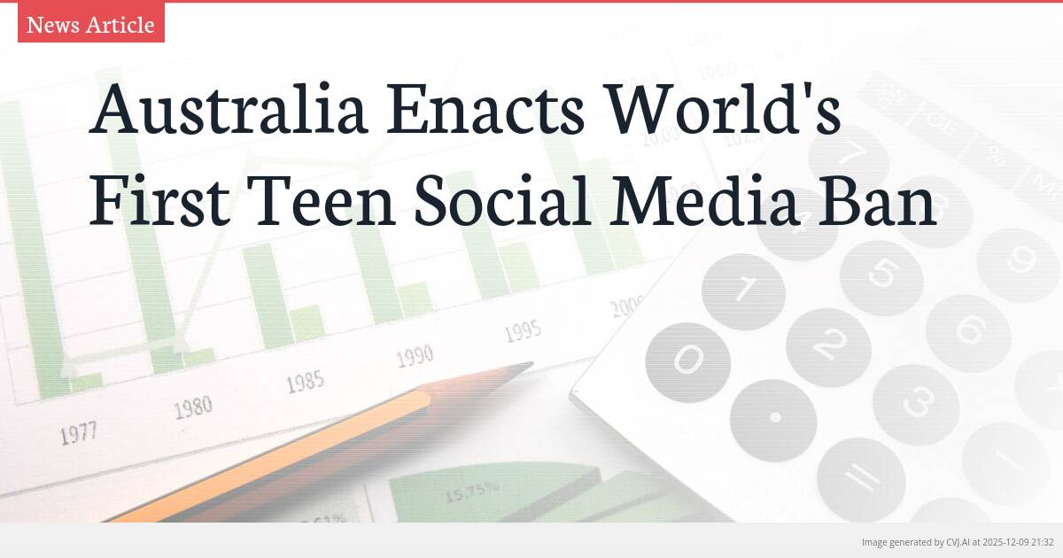Australia Enacts World’s First Teen Social Media Ban