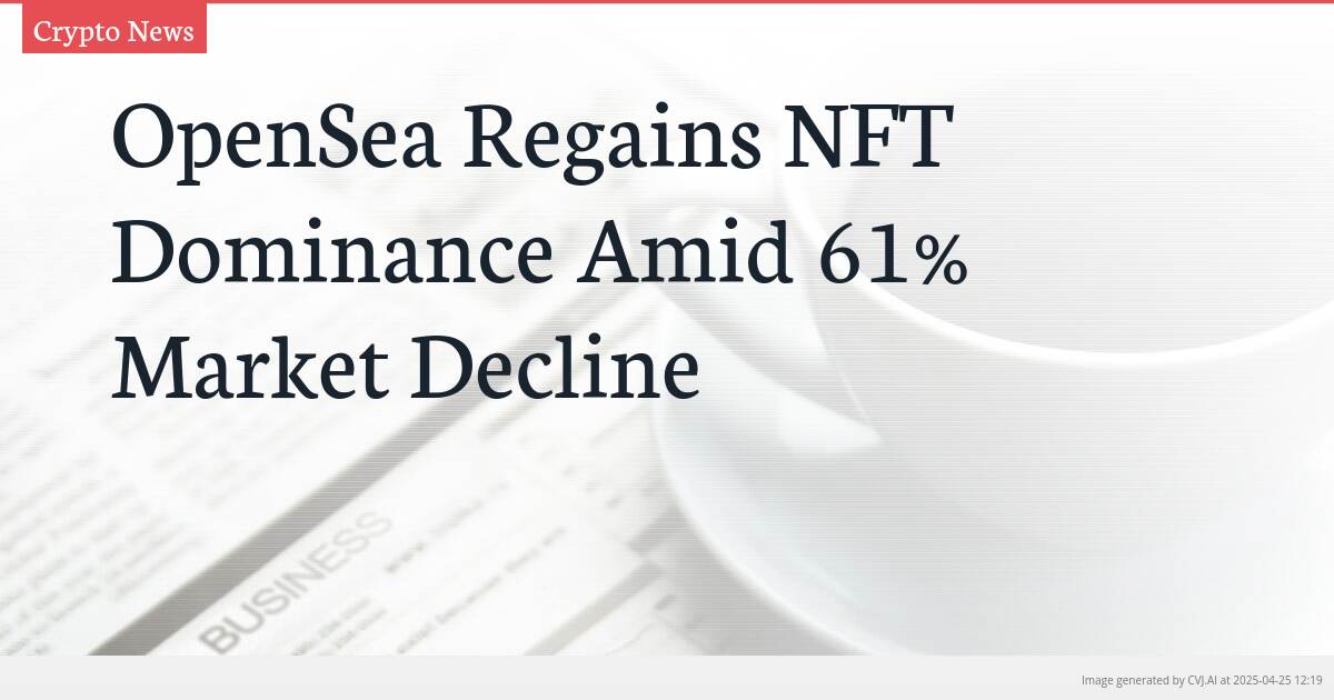 OpenSea Regains NFT Dominance Amid 61% Market Decline