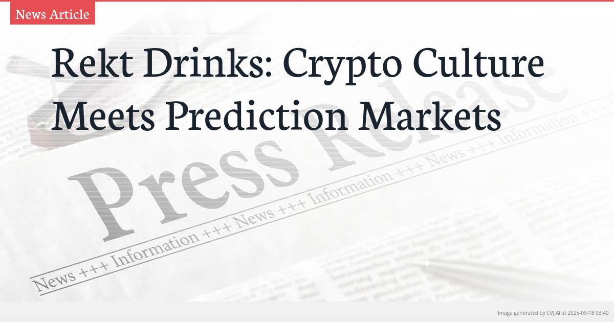 Rekt Drinks: Crypto Culture Meets Prediction Markets