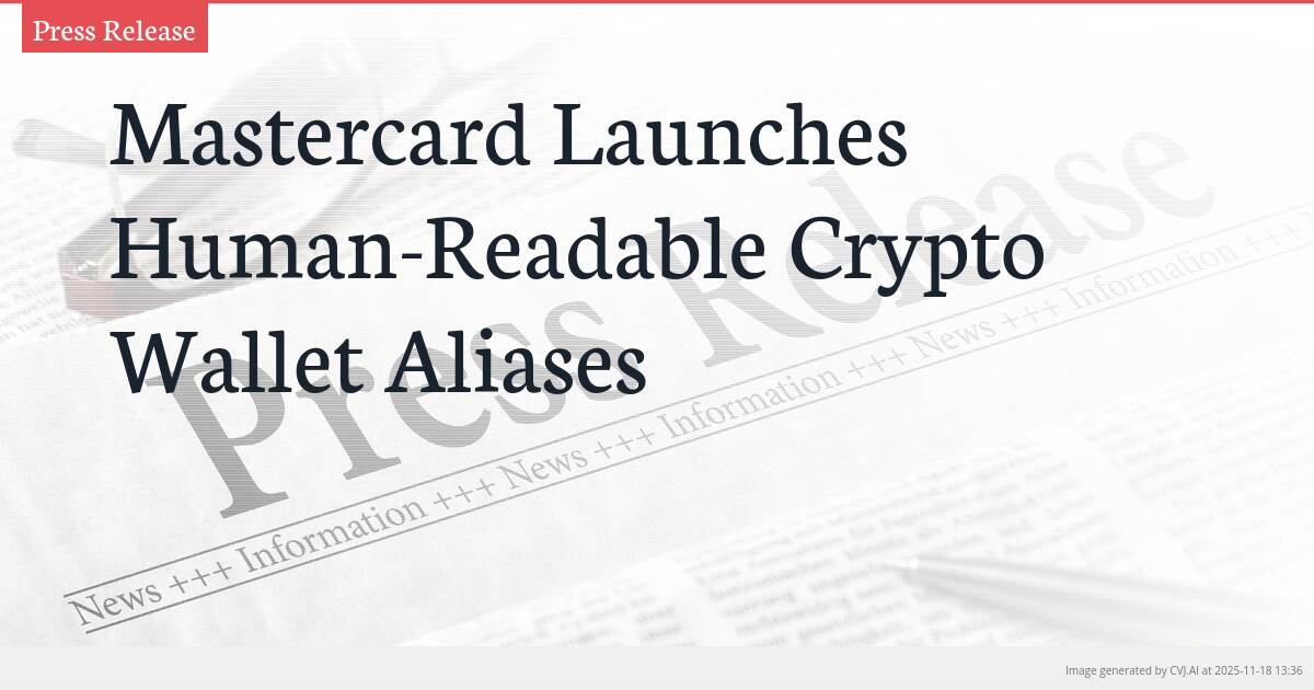 Mastercard Launches Human-Readable Crypto Wallet Aliases