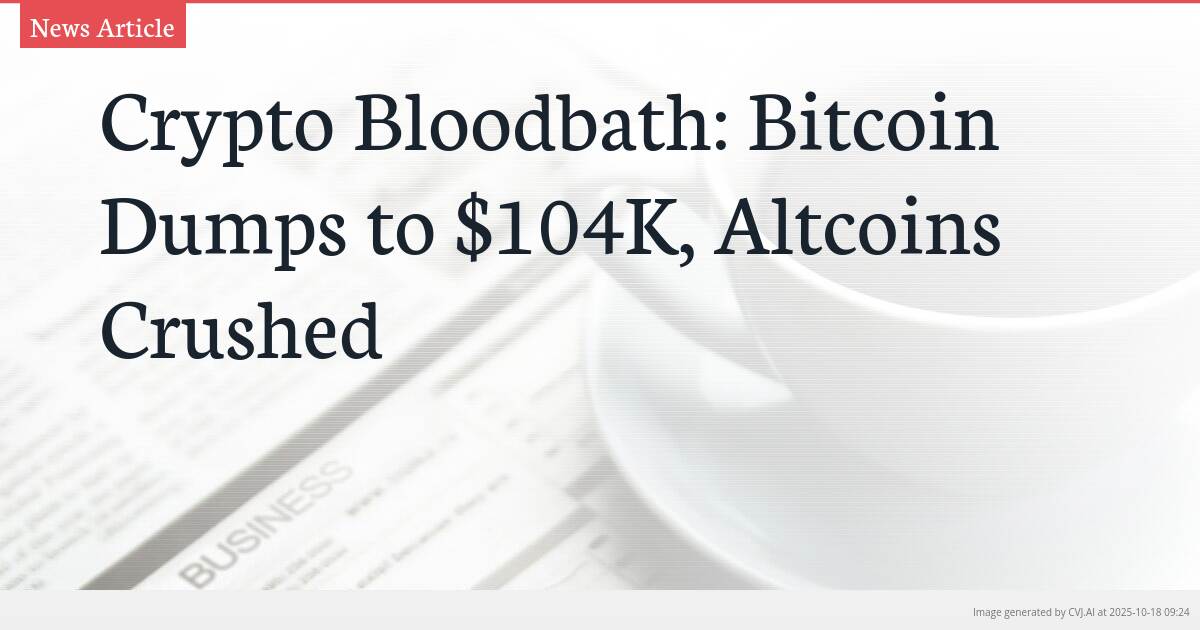 Crypto Bloodbath: Bitcoin Dumps to $104K, Altcoins Crushed