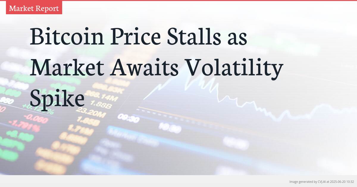 Bitcoin Price Stalls as Market Awaits Volatility Spike