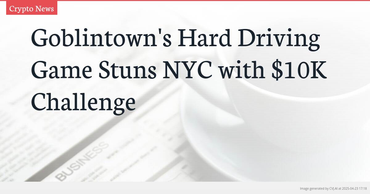Goblintown’s Hard Driving Game Stuns NYC with $10K Challenge