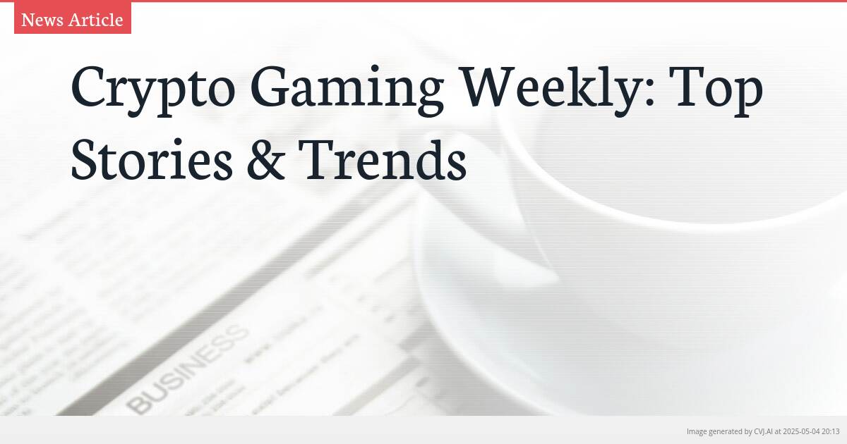 Crypto Gaming Weekly: Top Stories & Trends