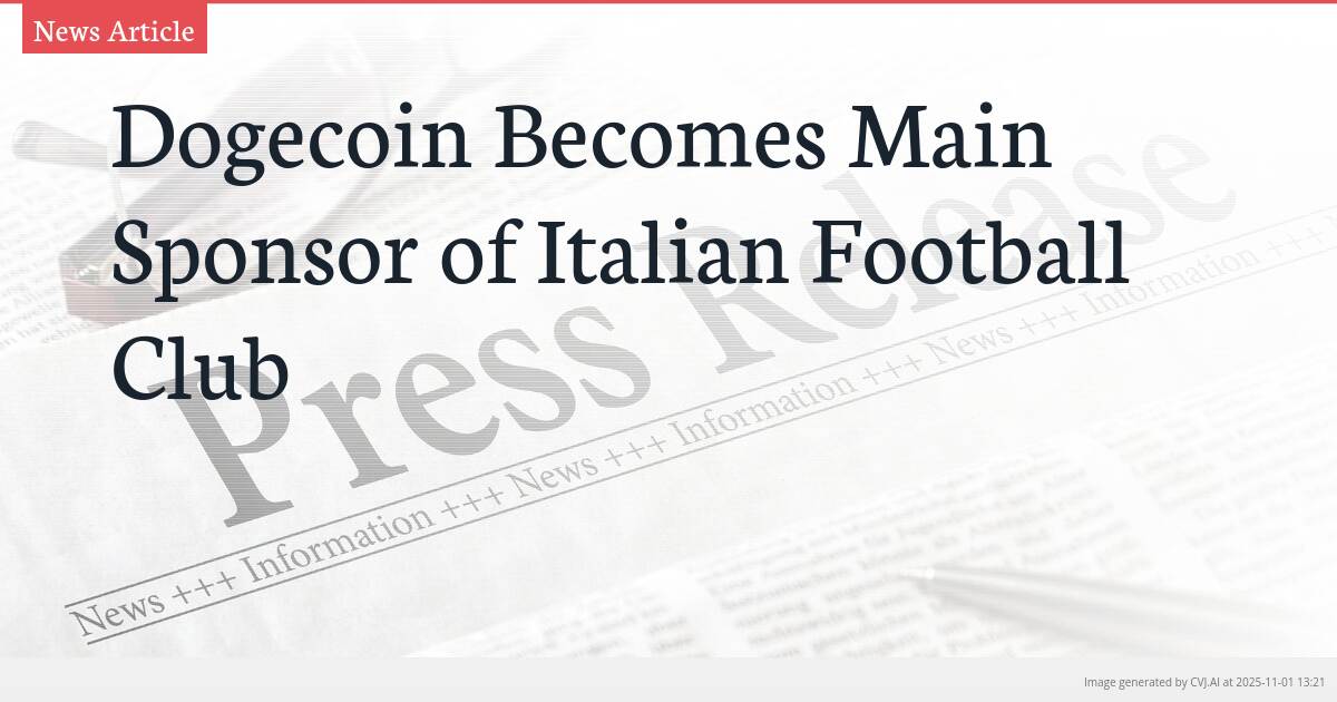 Dogecoin Becomes Main Sponsor of Italian Football Club