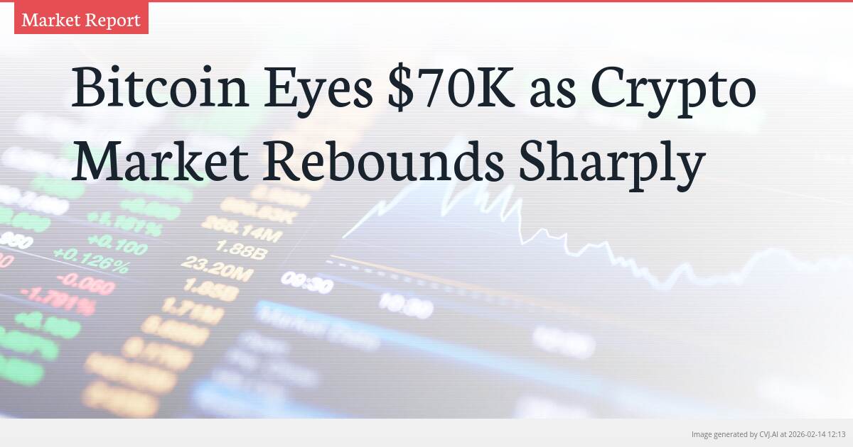Bitcoin Eyes $70K as Crypto Market Rebounds Sharply