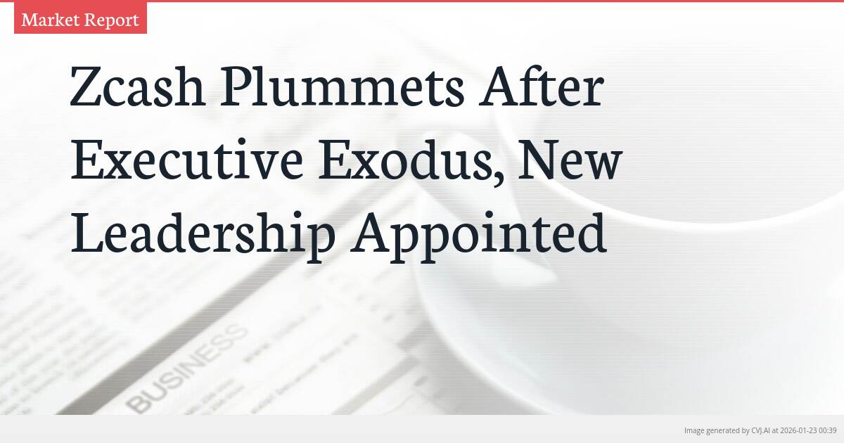 Zcash Plummets After Executive Exodus, New Leadership Appointed