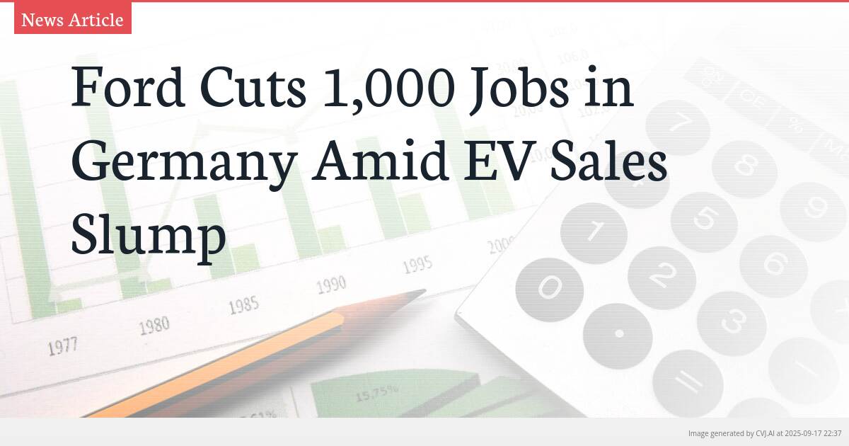 Ford Cuts 1,000 Jobs in Germany Amid EV Sales Slump