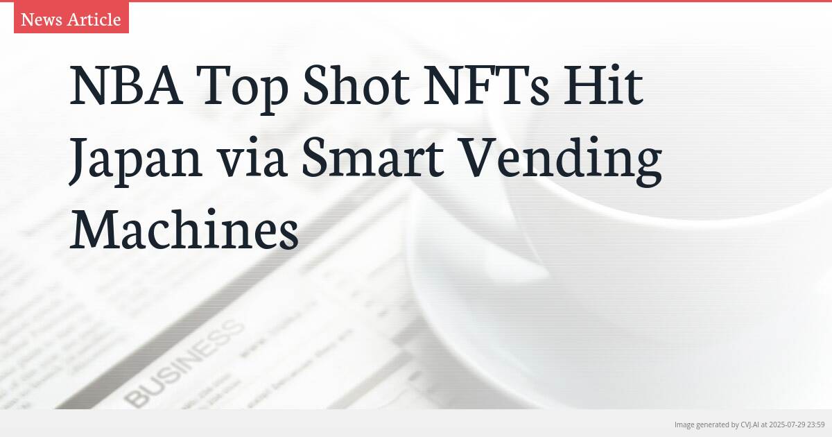 NBA Top Shot NFTs Hit Japan via Smart Vending Machines