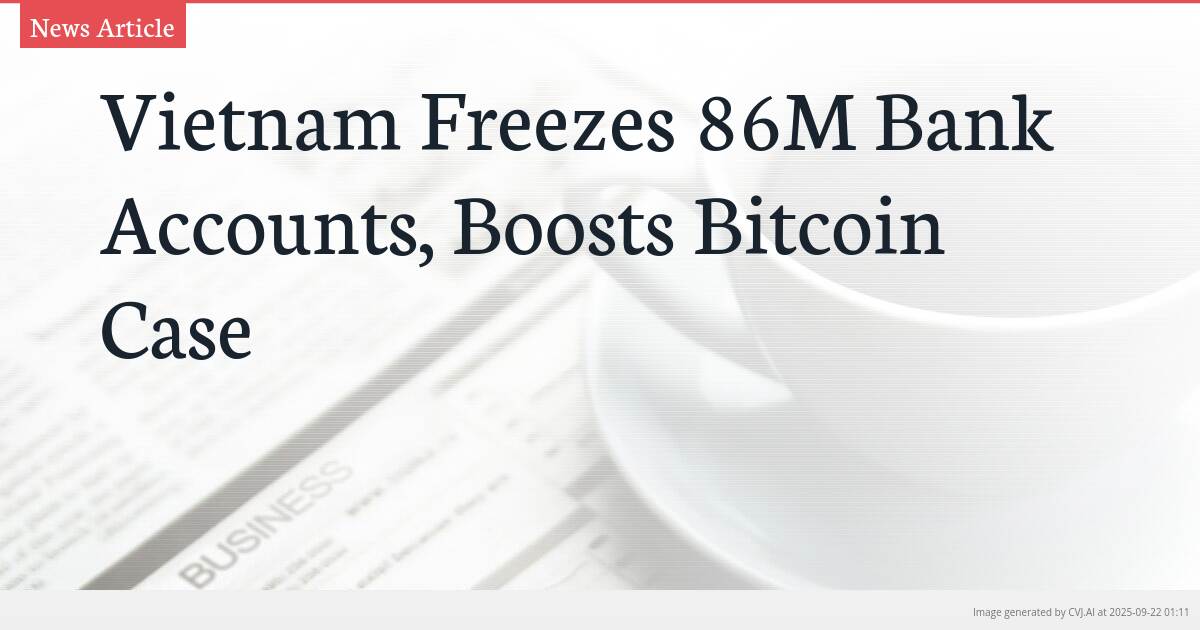 Vietnam Freezes 86M Bank Accounts, Boosts Bitcoin Case