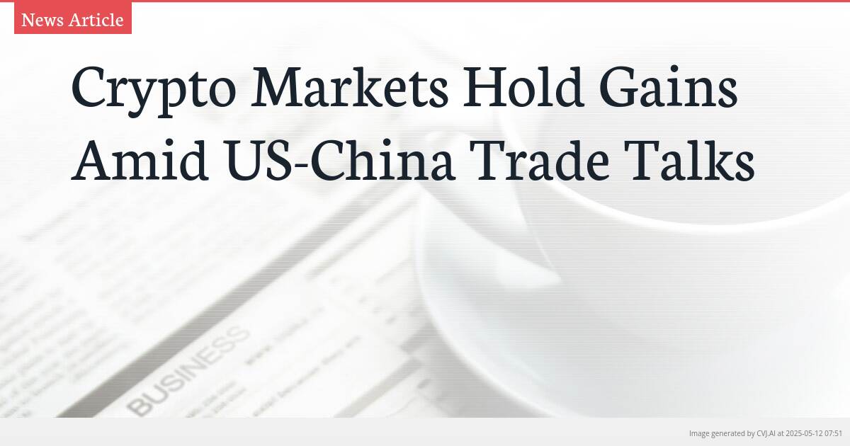 Crypto Markets Hold Gains Amid US-China Trade Talks