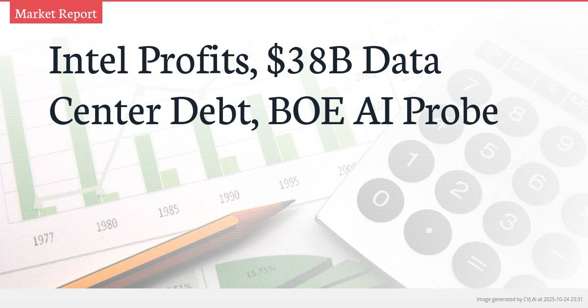 Intel Profits, $38B Data Center Debt, BOE AI Probe