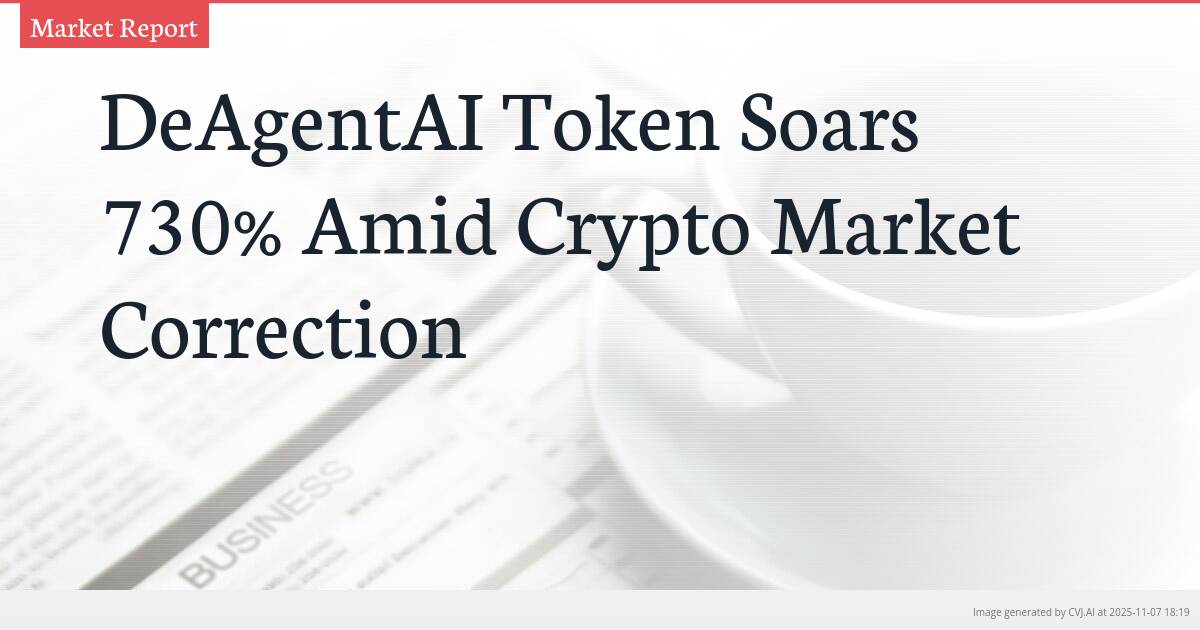 DeAgentAI Token Soars 730% Amid Crypto Market Correction