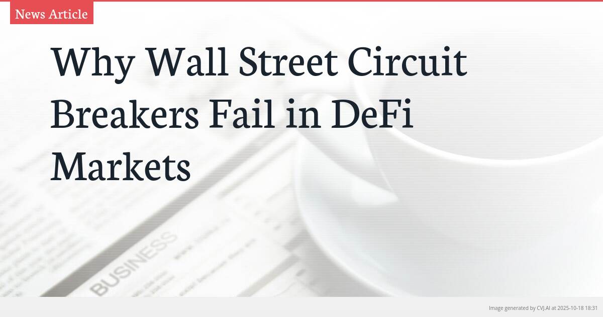 Why Wall Street Circuit Breakers Fail in DeFi Markets