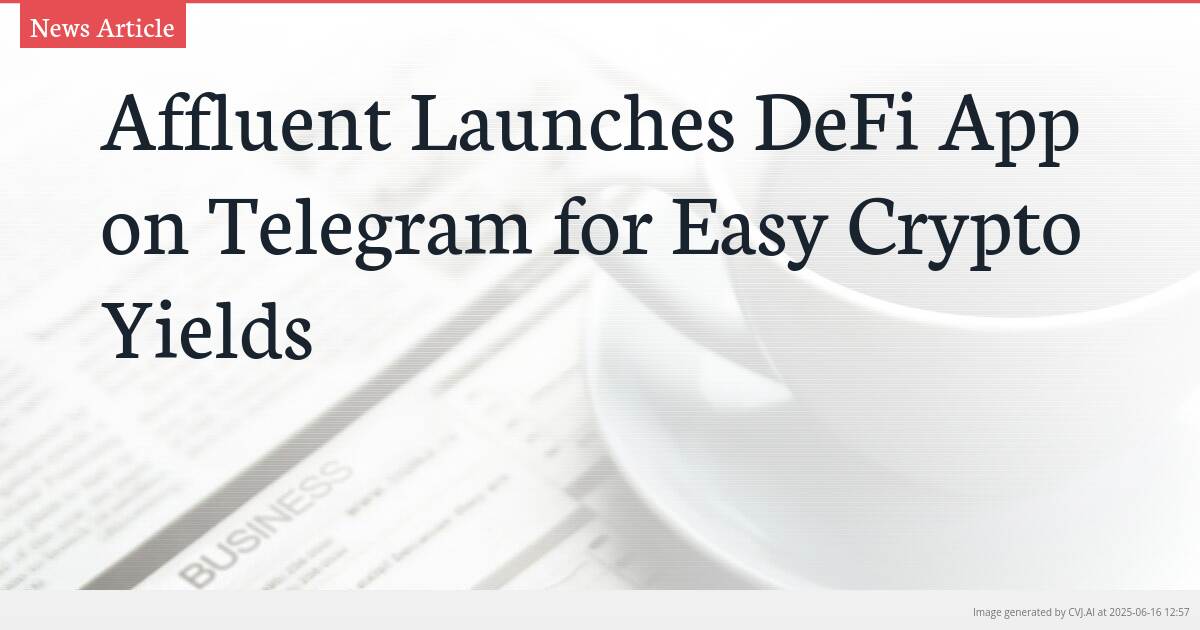 Affluent Launches DeFi App on Telegram for Easy Crypto Yields