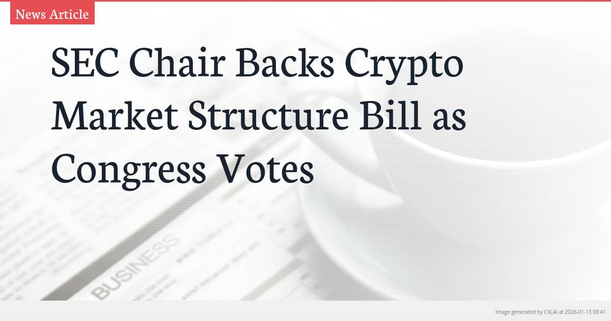 SEC Chair Backs Crypto Market Structure Bill as Congress Votes