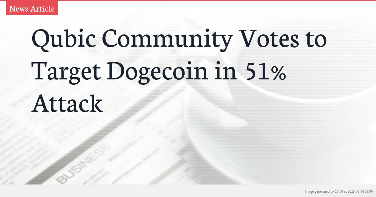 Qubic Community Votes to Target Dogecoin in 51% Attack