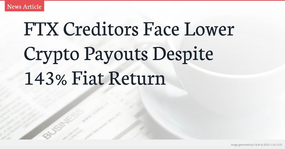 FTX Creditors Face Lower Crypto Payouts Despite 143% Fiat Return