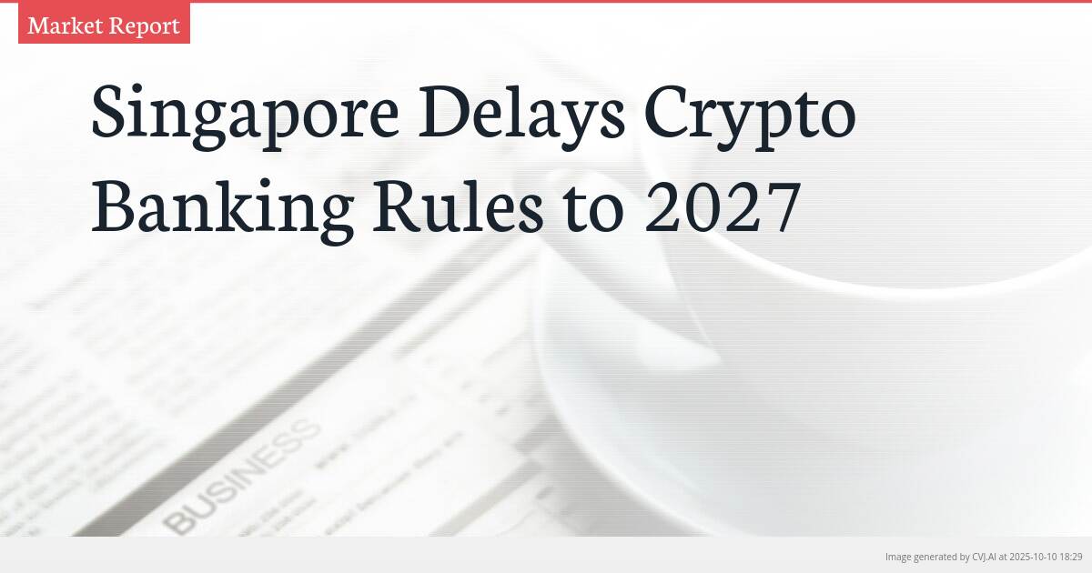 Singapore Delays Crypto Banking Rules to 2027