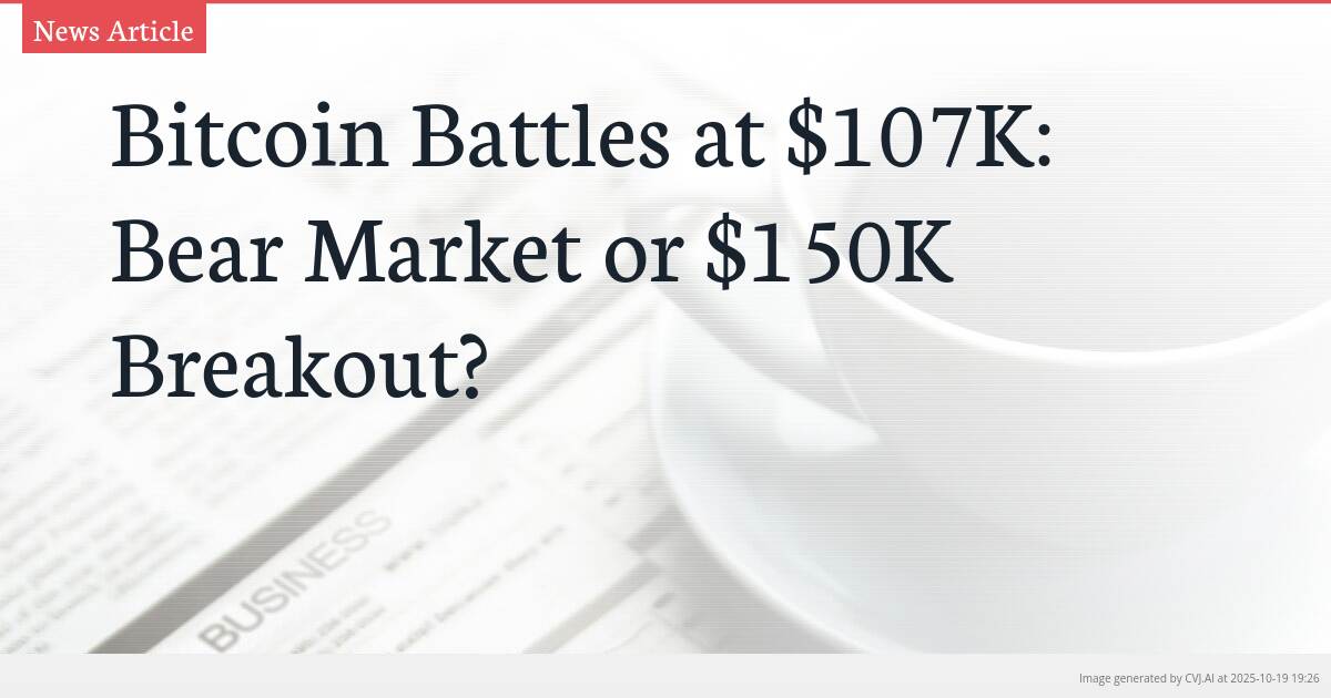 Bitcoin Battles at $107K: Bear Market or $150K Breakout?