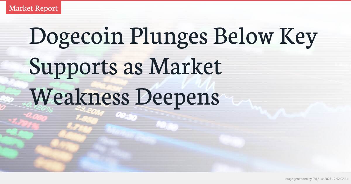 Dogecoin Plunges Below Key Supports as Market Weakness Deepens