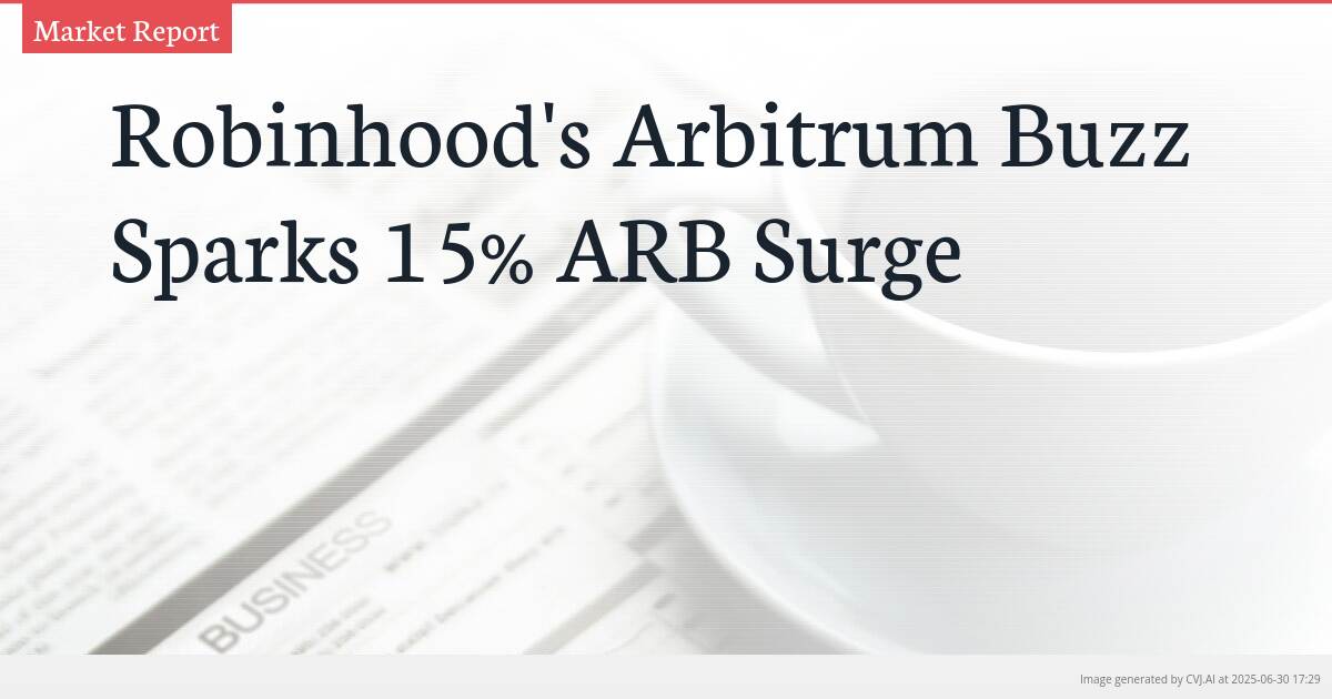 Robinhood’s Arbitrum Buzz Sparks 15% ARB Surge