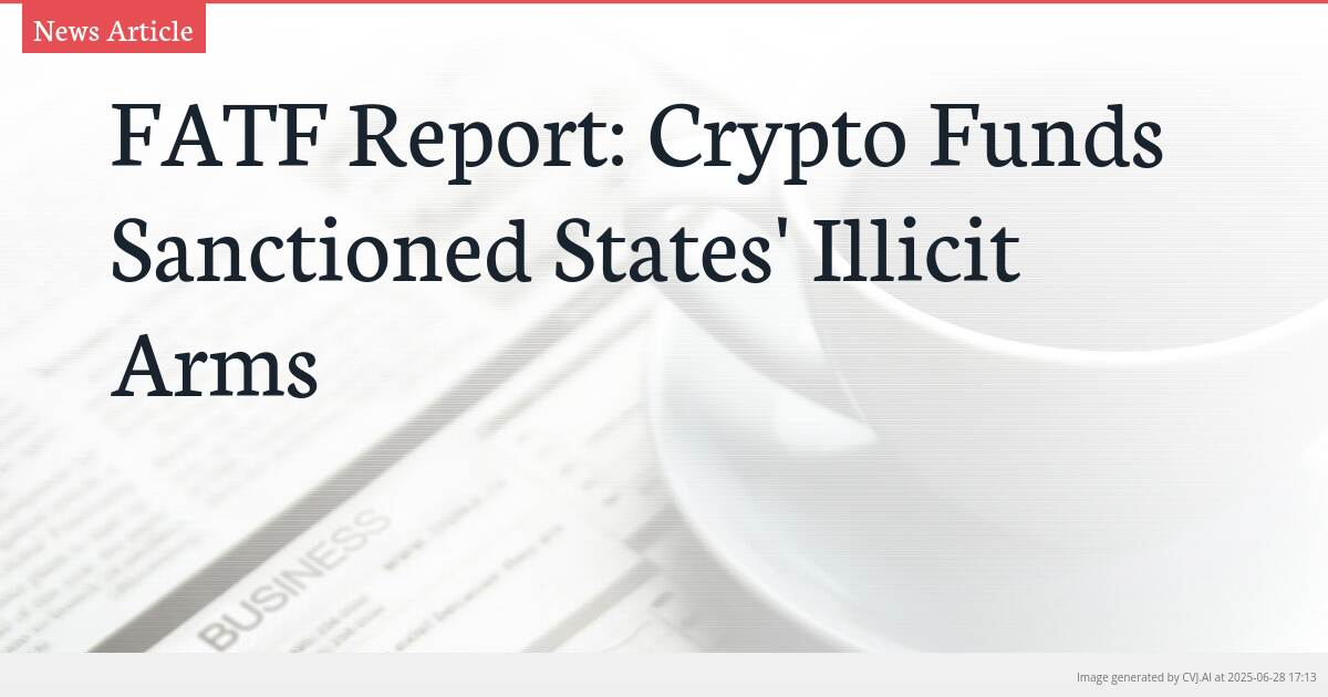 FATF Report: Crypto Funds Sanctioned States’ Illicit Arms