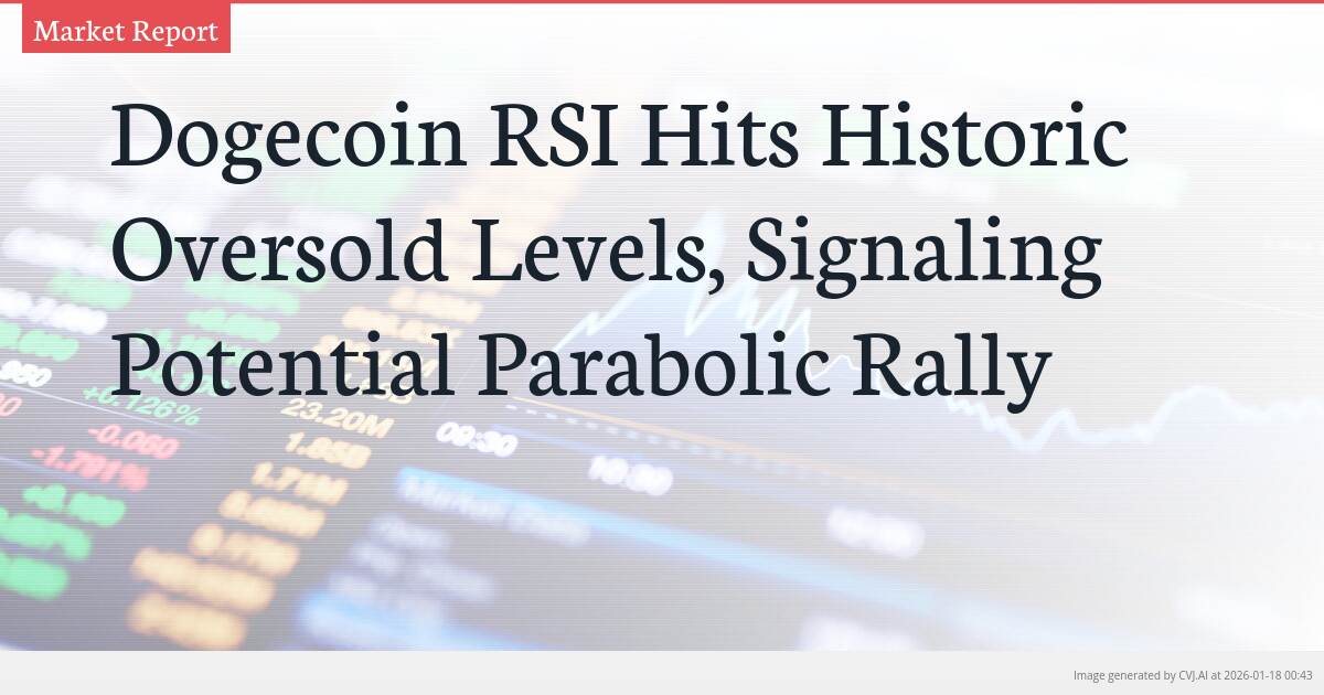 Dogecoin RSI Hits Historic Oversold Levels, Signaling Potential Parabolic Rally