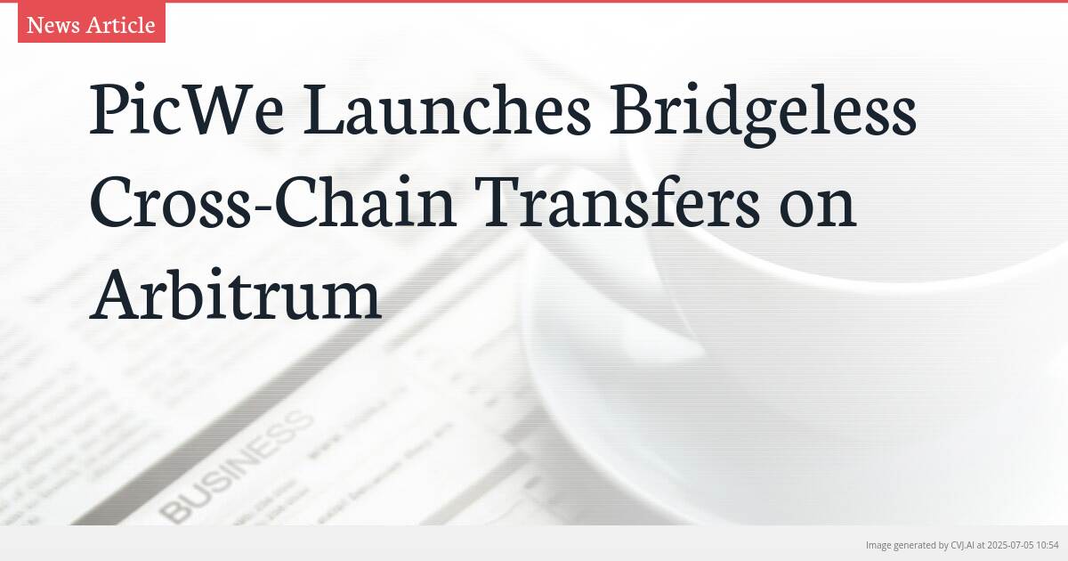 PicWe Launches Bridgeless Cross-Chain Transfers on Arbitrum