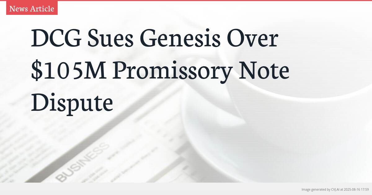 DCG Sues Genesis Over $105M Promissory Note Dispute