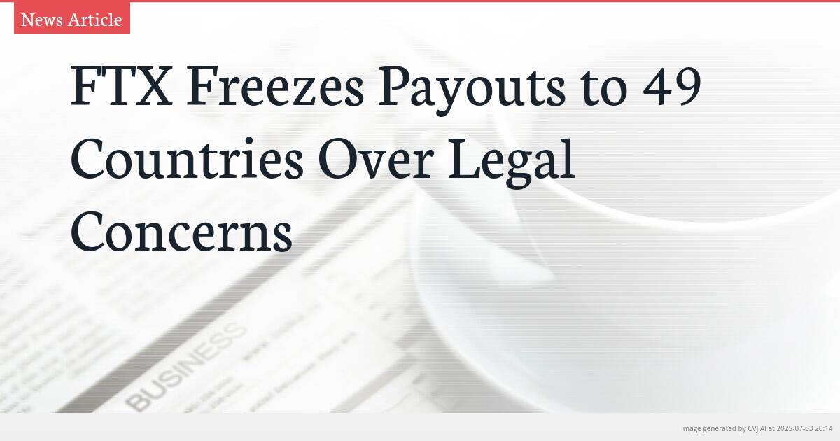 FTX Freezes Payouts to 49 Countries Over Legal Concerns