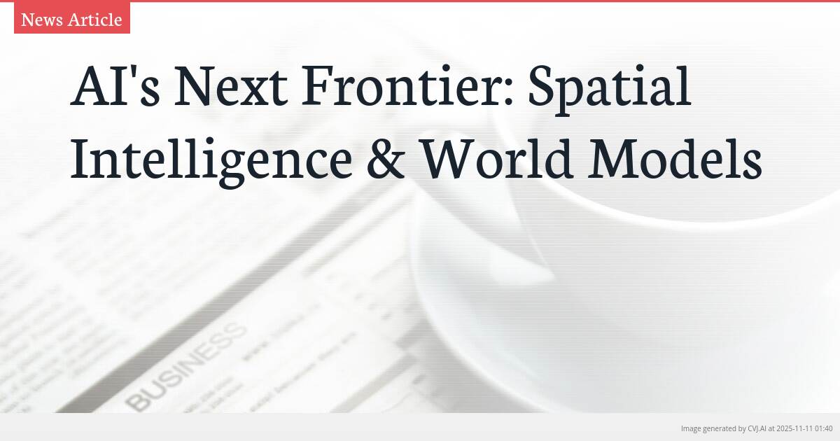 AI’s Next Frontier: Spatial Intelligence & World Models
