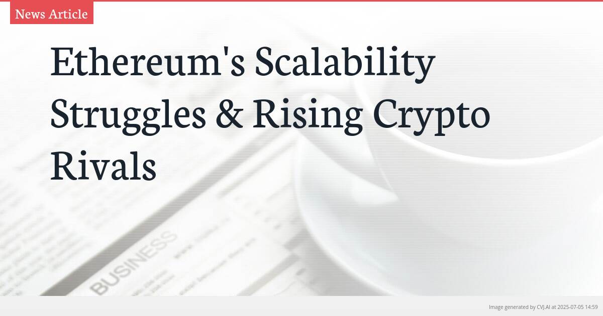 Ethereum’s Scalability Struggles & Rising Crypto Rivals