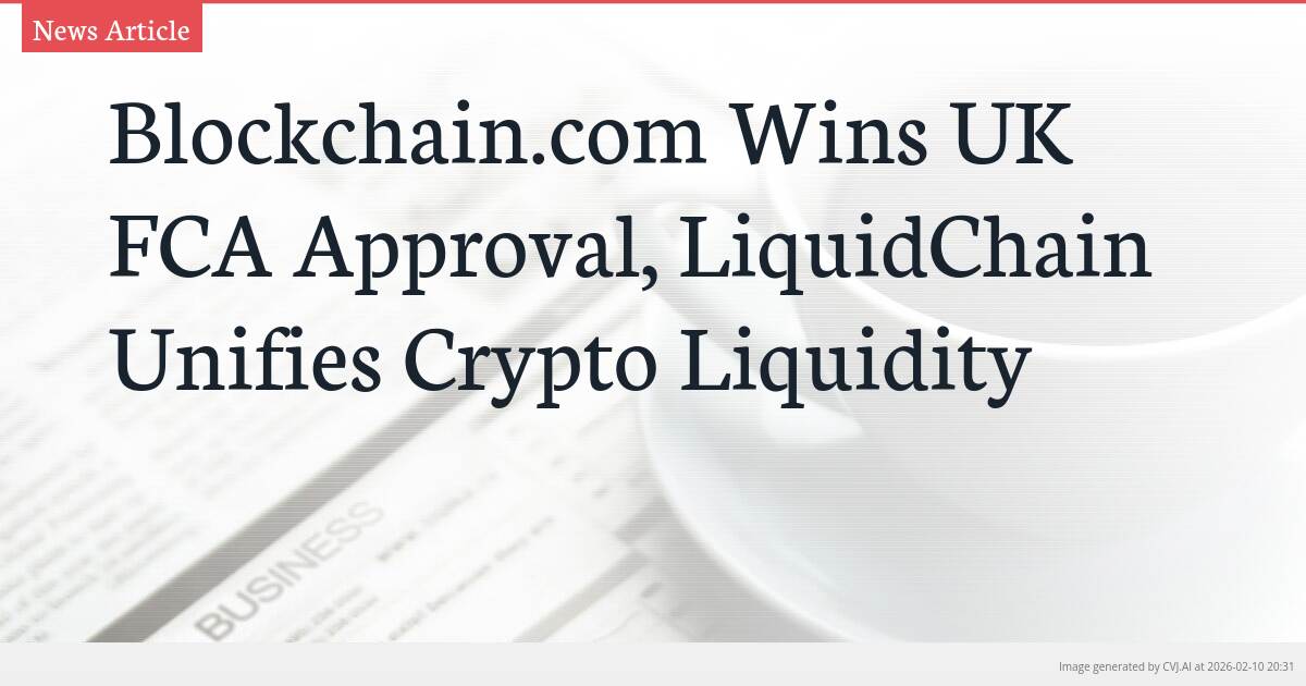 Blockchain.com Wins UK FCA Approval, LiquidChain Unifies Crypto Liquidity