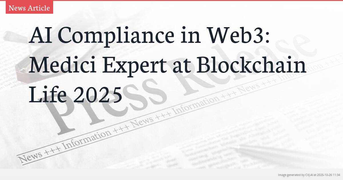AI Compliance in Web3: Medici Expert at Blockchain Life 2025 AI Compliance in Web3: Medici Expert at Blockchain Life 2025