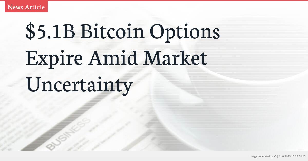 $5.1B Bitcoin Options Expire Amid Market Uncertainty
