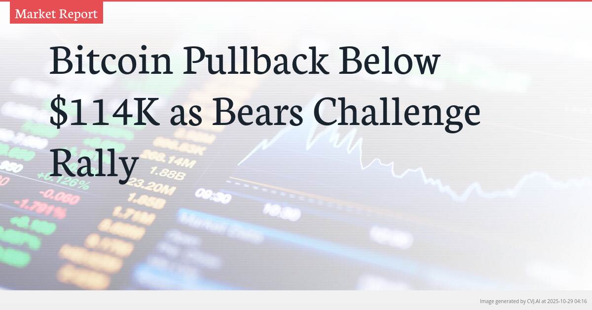 Bitcoin Pullback Below $114K as Bears Challenge Rally Bitcoin Pullback Below $114K as Bears Challenge Rally