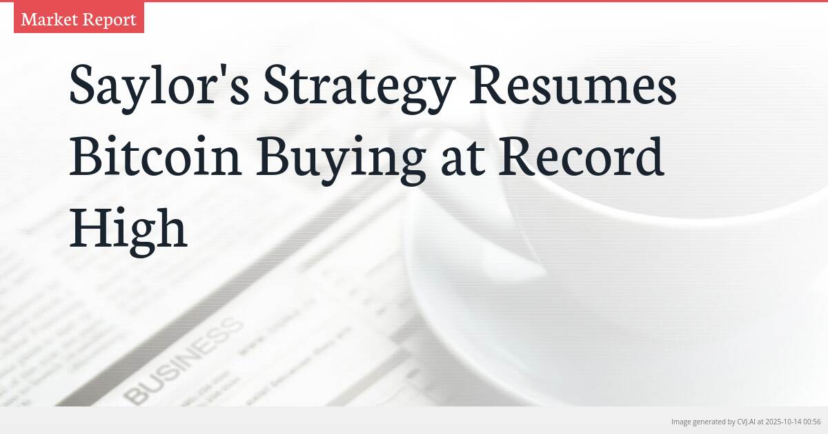 Saylor’s Strategy Resumes Bitcoin Buying at Record High