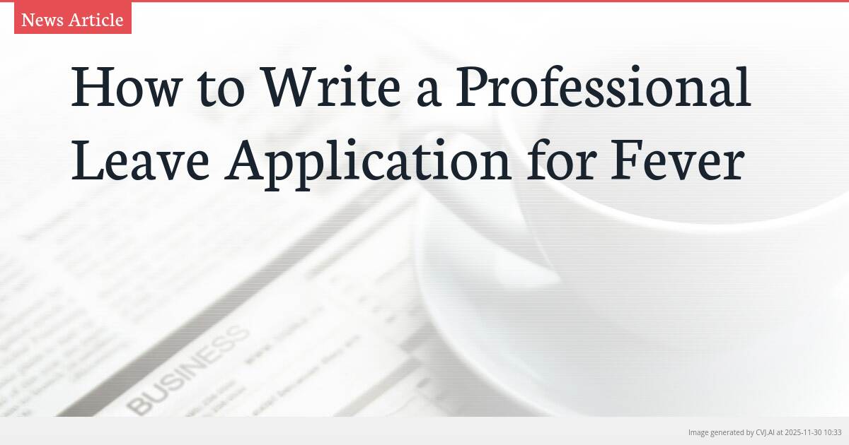 How to Write a Professional Leave Application for Fever