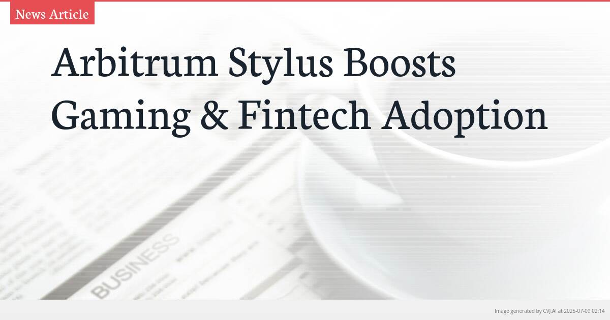 Arbitrum Stylus Boosts Gaming & Fintech Adoption